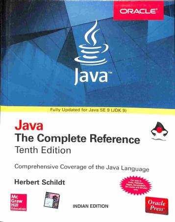Book cover number 1 for Java : The Complete Reference written by Herbert Schildt published by McGraw Hill Education Private Limited