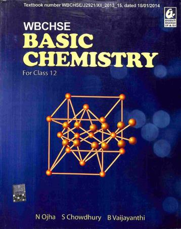 Book cover number 1 for WBCHSE Basic Chemistry Class 12 written by Narmdeshwar Ojha published by Bharati Bhawan Publishers & Distributors
