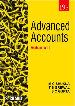 Book cover number 1 for Advanced Accounts Volume 2 written by M. C. Shukla, T. S. Grewal, S. C. Gupta published by S. Chand Publishing