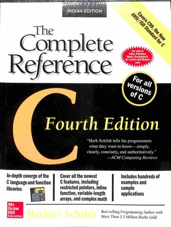 Book cover number 1 for The Complete Reference C written by Herbert Schildt published by McGraw Hill Education Private Limited
