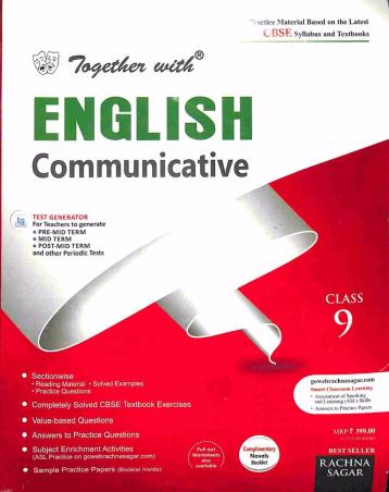Book cover number 1 for Together With English Communicative Class 9 CBSE written by Neha Jindal published by Rachna Sagar Pvt. Ltd.