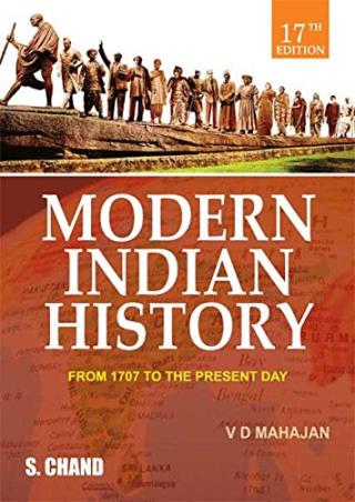 Book cover number 1 for Modern Indian History : From 1707 To The Present Day written by V. D. Mahajan published by S. Chand Publishing
