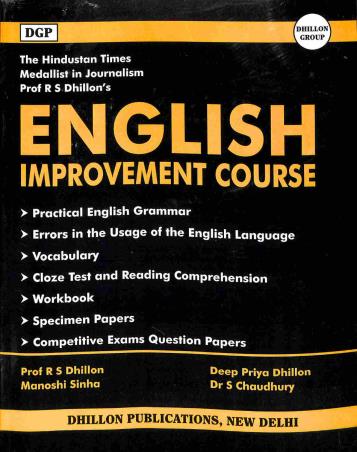 Book cover number 1 for English Improvement Course written by R. S. Dhillon, Deep Priya Dhillon, Manoshi Sinha published by Dhillon Group of Publications
