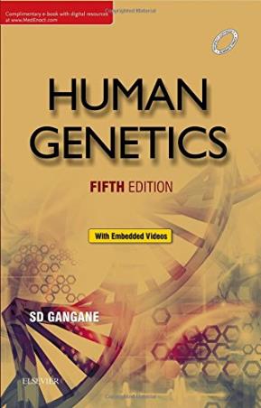 Book cover number 1 for Human Genetics written by S. D. Gangane published by Elsevier