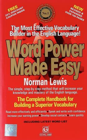 Book cover number 1 for Word Power Made Easy written by Norman Lewis published by Goyal Publishers & Distributors Pvt. Ltd.