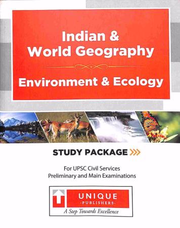 Book cover number 1 for Indian & World Geography : Environment & Ecology written by Rohit Wazir, Ravi P. Agrahari published by Unique Publishers