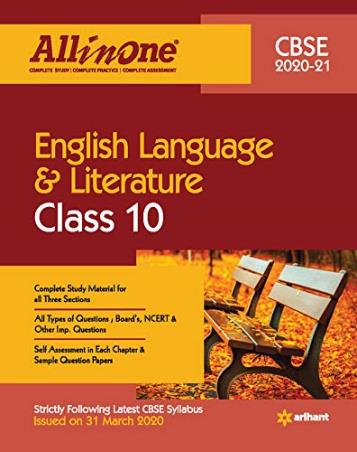 Book cover number 1 for All In One English Language & Literature CBSE Class 10 (2020-21) written by Gajendra singh published by Arihant Prakashan