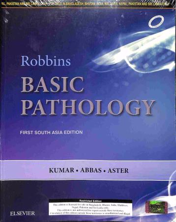 Book cover number 1 for Robbins Basic Pathology written by Kumar, Abbas, Aster published by Elsevier