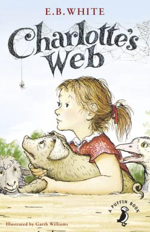 Book cover number 1 for Charlottes Web written by E. B. White published by Puffin