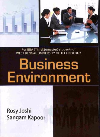 Book cover number 1 for Business Environment written by Rosy Joshi, Sangam Kapoor published by Kalyani Publishers