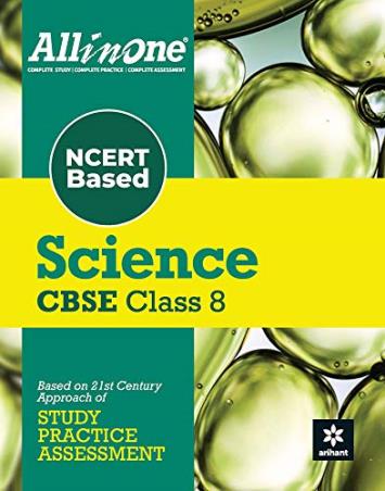 Book cover number 1 for All In One Science CBSE Class 8 written by Shikha Sharma, Seema Mehra, Arjun Sharma published by Arihant Prakashan