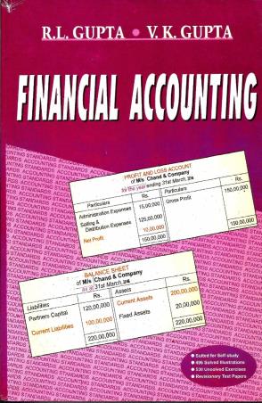 Book cover number 1 for Financial Accounting Volume 1 & 2 written by V. K. Gupta, R. L. Gupta published by Sultan Chand & Sons