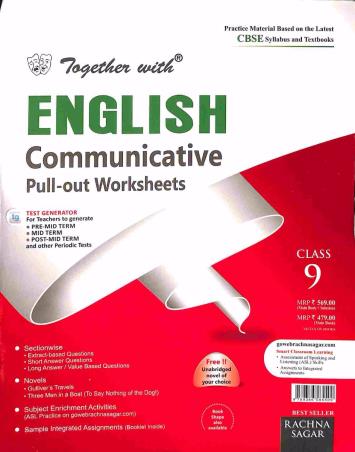 Book cover number 1 for Together With English Communicative Pull-Out Worksheets Class 9 CBSE written by Rachna Jain, Neeta Sharma published by Rachna Sagar Pvt. Ltd.
