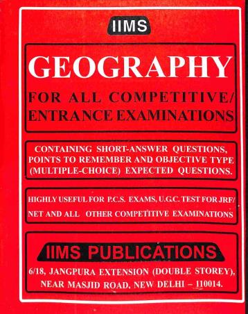 Book cover number 1 for Geography For All Competitive/ Entrance Examinations written by Gopal K. Puri published by IIMS Publications