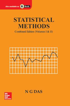 Book cover number 1 for Statistical Methods (Combined Edition) Volume 1 & 2 written by N. G. Das published by McGraw Hill Education Private Limited
