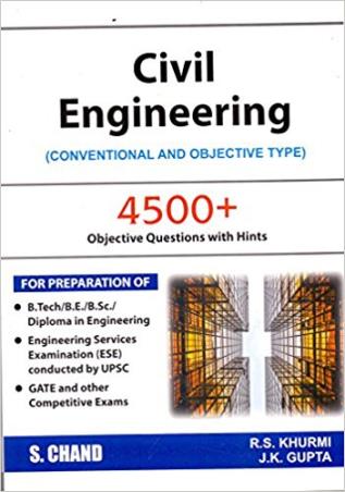 Book cover number 1 for Civil Engineering : Conventional and Objective Type written by R. S. Khurmi, J. K. Gupta published by S. Chand Publishing