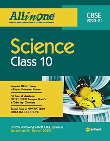 Book cover number 1 for All In One Science CBSE Class 10 (2020-21) written by Sonal Singh, Ruchi Kapoor, Imran Ahmed published by Arihant Prakashan