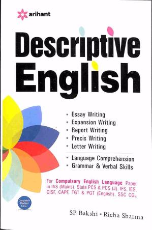 Book cover number 1 for Descriptive English written by S. P. Bakshi, Richa Sharma published by Arihant Publications (India) Limited