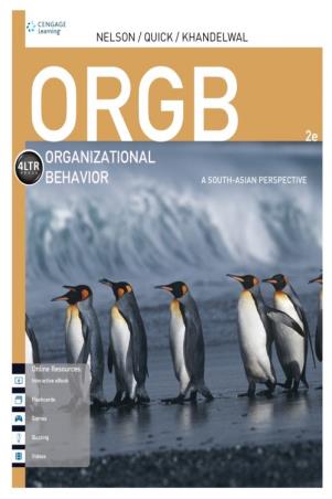 Book cover number 1 for ORGB Organizational Behavior: A South-Asian Perspective written by Debra L. Nelson, James Campbell Quick, Preetam Khandelwal published by Cengage Learning India Private Limited