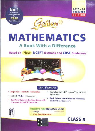 Book cover number 1 for Golden Mathematics (With Sample Papers) CBSE Class 10 2023-24 written by R. K. Gupta, Hari Kishan published by New Age International (P) Limited, Publishers