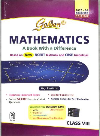 Book cover number 1 for Golden Mathematics Class 8 A Book With A Difference CBSE (2023-24) written by Hari Kishan published by New Age International (P) Limited, Publishers
