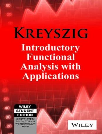 Book cover number 1 for Introductory Functional Analysis With Applications written by Erwin Kreyszig published by Wiley India Pvt. Ltd.