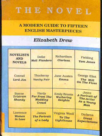 Book cover number 1 for The Novel: A Modern Guide To Fifteen English Masterpieces written by Elizabeth Drew published by Radha Publishing House