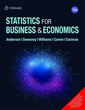 Book cover number 1 for Statistics for Business and Economics written by David R. Anderson, Dennis J. Sweeney, Thomas A. Williams published by Cengage Learning India Private Limited