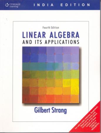 Book cover number 1 for Linear Algebra And Its Applications written by Gilbert Strang published by Cengage Learning India Private Limited