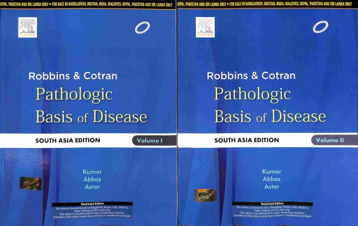 Book cover number 1 for Robbins & Cotran Pathologic Basis of Disease Volume I & II written by Vinay Kumar, Abdul K. Abbas, Jon C. Aster published by Elsevier