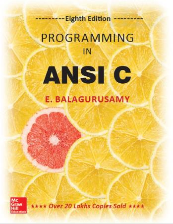 Book cover number 1 for Programming In ANSI C written by E. Balagurusamy published by McGraw Hill Education Private Limited