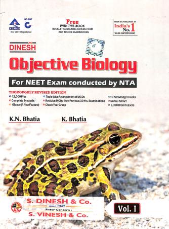 Book cover number 1 for Dinesh Objective Biology For NEET & Other Exams. (Set Of 4 Books) written by K. N. Bhatia, K. Bhatia published by S. Dinesh & Co.