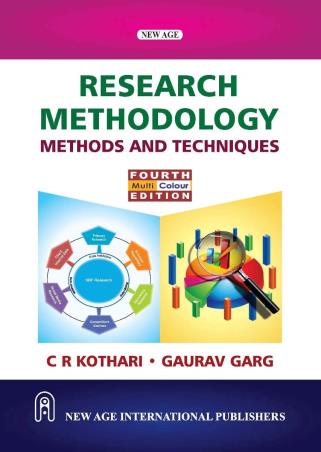 Book cover number 1 for Research Methodology: Methods and Techniques written by C. R. Kothari, Gaurav Garg published by New Age International (P) Limited, Publishers