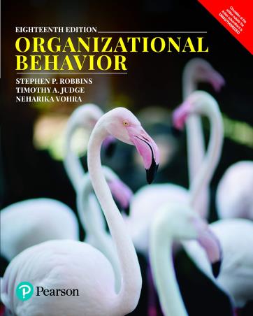Book cover number 1 for Organizational Behavior written by Stephen P. Robbins, Timothy A. Judge, Neharika Vohra published by Pearson Education