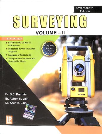 Book cover number 1 for Surveying Volume 2 written by B. C. Punmia, Ashok Kumar Jain, Arun Kumar Jain published by Laxmi Publications (P) Ltd.
