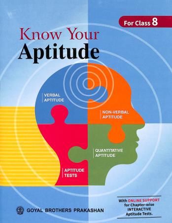 Book cover number 1 for Know Your Aptitude For Class 8 written by R. S. Dhauni, B. B. Bhatnagar, R. Singh published by Goyal Brothers Prakashan