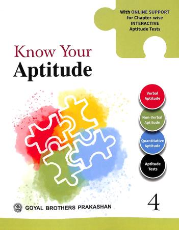 Book cover number 1 for Know Your Aptitude For Class 4 written by R. S. Dhauni, B. B. Bhatnagar, R. Singh published by Goyal Brothers Prakashan