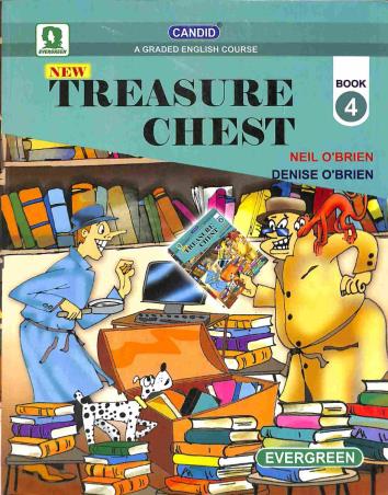 Book cover number 1 for Candid New Treasure Chest Book 4 (A Graded English Course) written by Neil O'Brien, Denise O'Brien published by Evergreen Publications (India) Ltd.