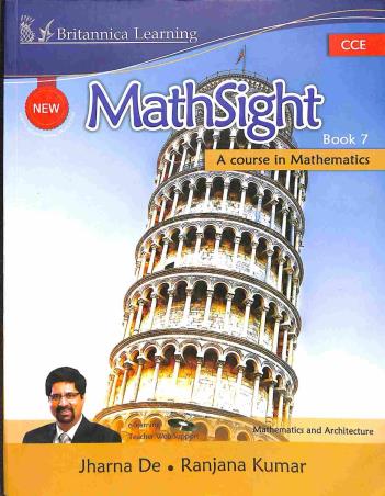 Book cover number 1 for New Math Sight Book 7 CCE (A Course In Mathematics) written by Jharna De, Ranjana Kumar published by Indiannica Learning