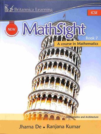 Book cover number 1 for New Math Sight Book 7 ICSE (A Course In Mathematics) written by Jharna De, Ranjana Kumar published by Indiannica Learning