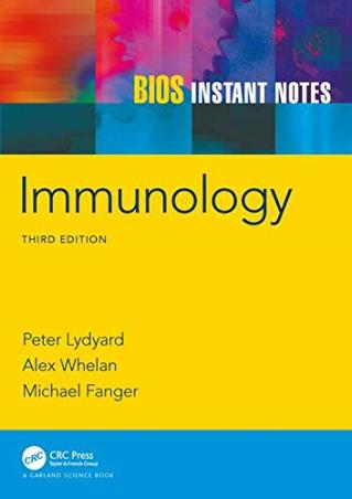 Book cover number 1 for Immunology (BIOS Instant Notes) written by Peter Ldyard, Alex Whelan, Michael Fanger published by Garland Science