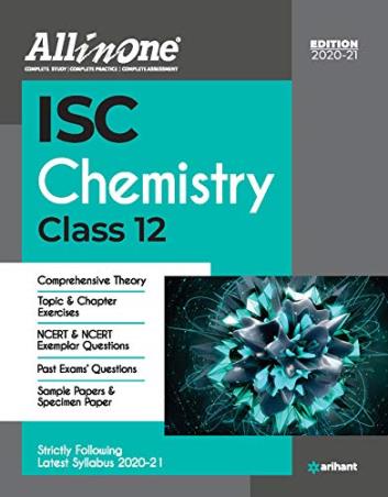 Book cover number 1 for All In One ISC Chemistry Class 12 written by Saleha Parvez published by Arihant Prakashan