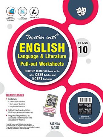 Book cover number 1 for Together With English Language & Literature Pull-Out Worksheets Class 10 CBSE written by Urmil Gagroo published by Rachna Sagar Pvt. Ltd.