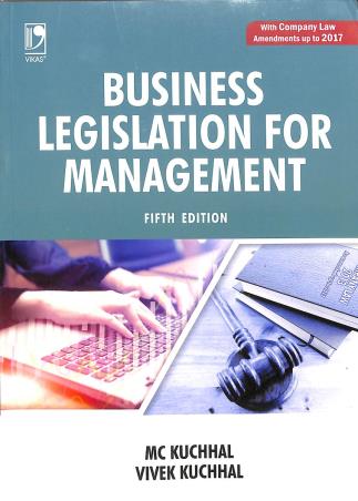 Book cover number 1 for Business Legislation For Management written by M. C. Kuchhal, Vivek Kuchhal published by Vikas Publishing House Pvt Ltd
