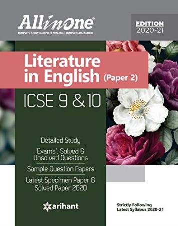 Book cover number 1 for All In One Literature In English (Paper 2) ICSE Class 9 & 10 written by Ritesh Ranjan, Vinay Sharma published by Arihant Prakashan