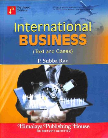 Book cover number 1 for International Business (Text And Cases) written by P. Subba Rao published by Himalaya Publishing House