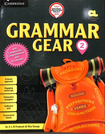 Book cover number 1 for Grammar Gear 2 (NEP 2020) written by Ritu Taneja, C. L. N. Prakash published by Cambridge University Press