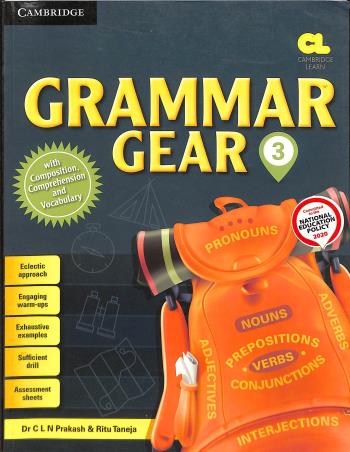 Book cover number 1 for Grammar Gear 3 (NEP 2020) written by Ritu Taneja, C. L. N. Prakash published by Cambridge University Press