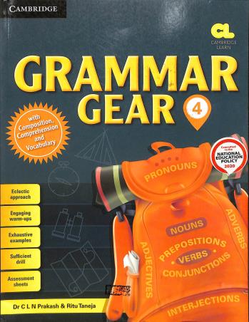 Book cover number 1 for Grammar Gear 4 (NEP 2020) written by Ritu Taneja, C. L. N. Prakash published by Cambridge University Press