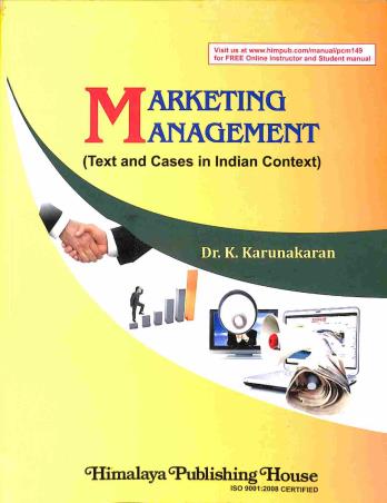 Book cover number 1 for Marketing Management (Text And Cases In Indian Context) written by K. Karunakaran published by Himalaya Publishing House